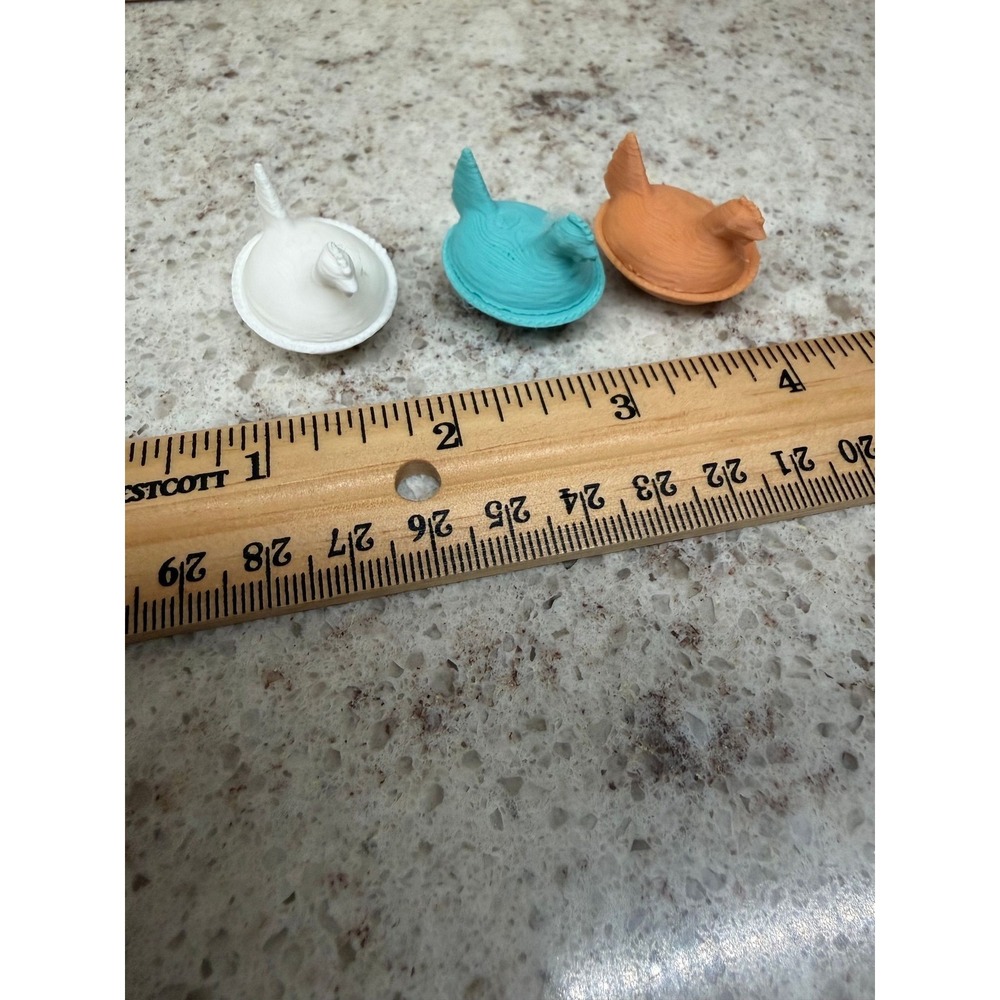 Hen On Nest lot of 3 Miniature 3D printed Mini Trinket Shelf Printer Trat